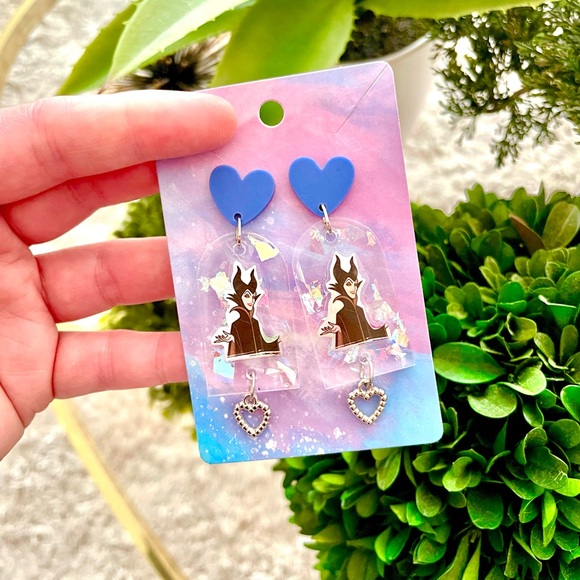 Maleficent Acrylic Dangle Earrings - Picture 3 of 5